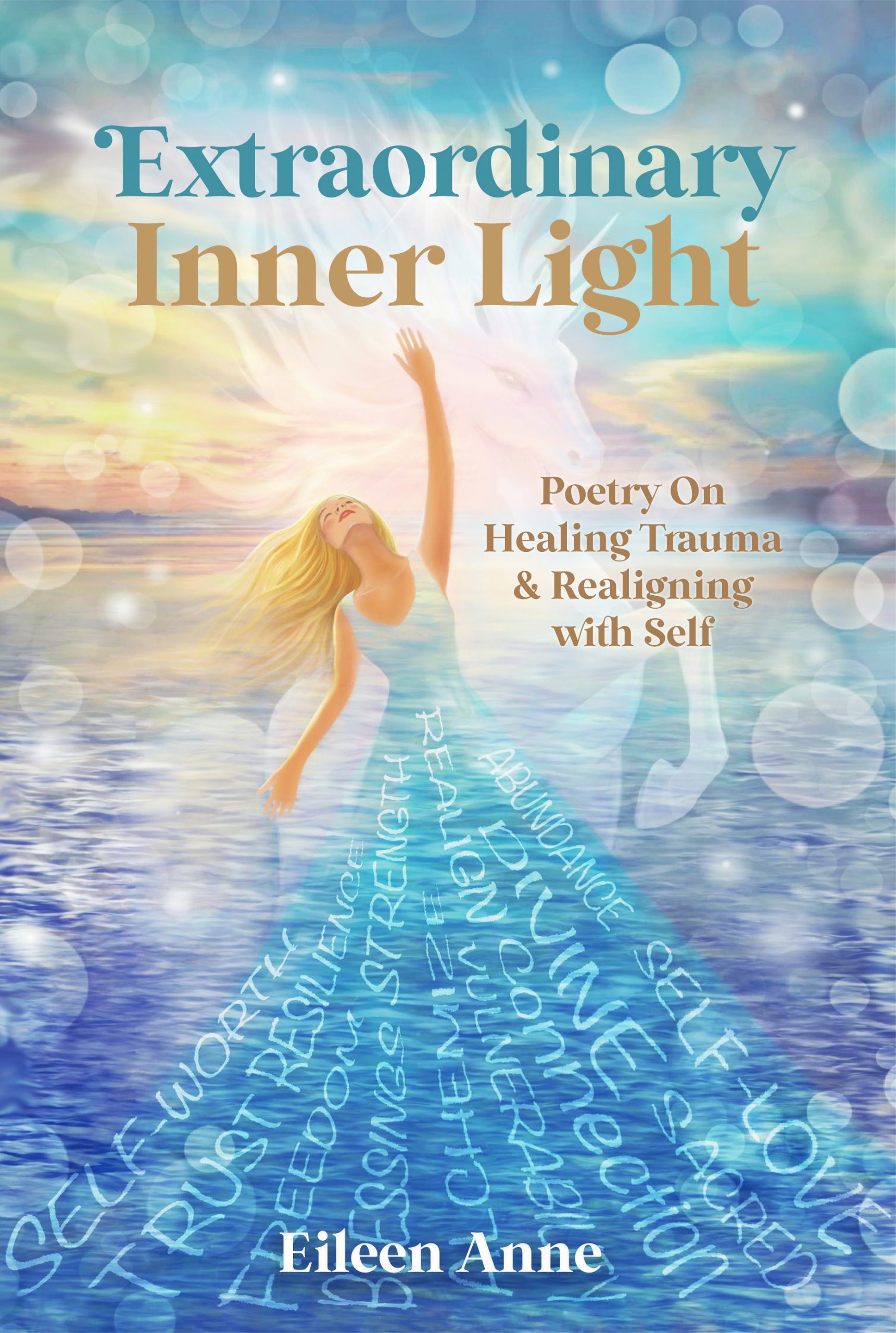 Extraordinary Inner Light Poetry Book Cover on Healing Trauma and Realigning with Self