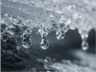 Thawing ice